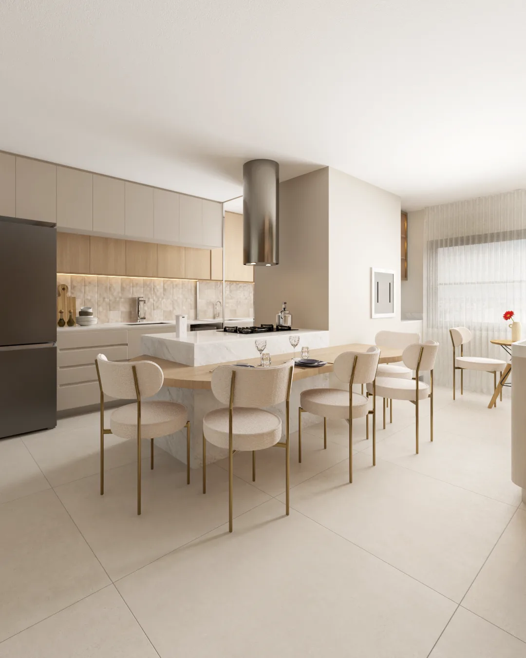 Projeto cozinha funcional e sala aconchegante – K